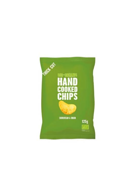 Chips handcooked sour cream & onion bio