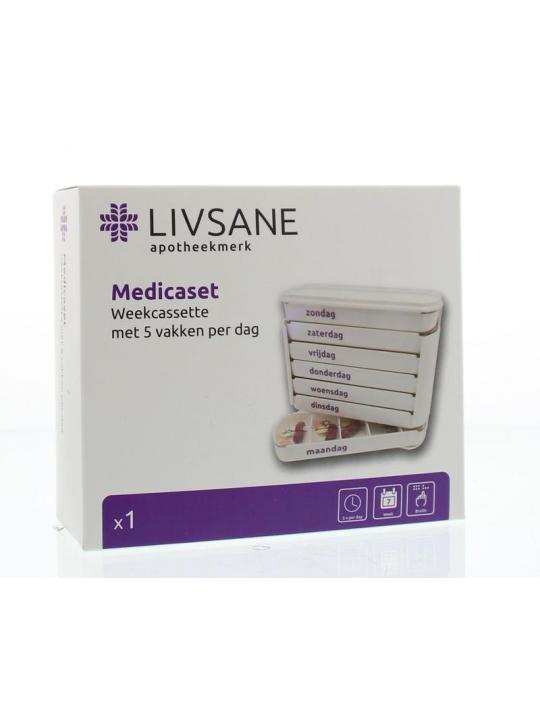 Medicaset medicijnbox wit 5V braille