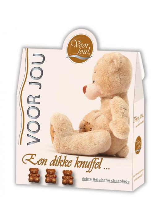 Cadeau doos trendy beertjes dikke knuffel