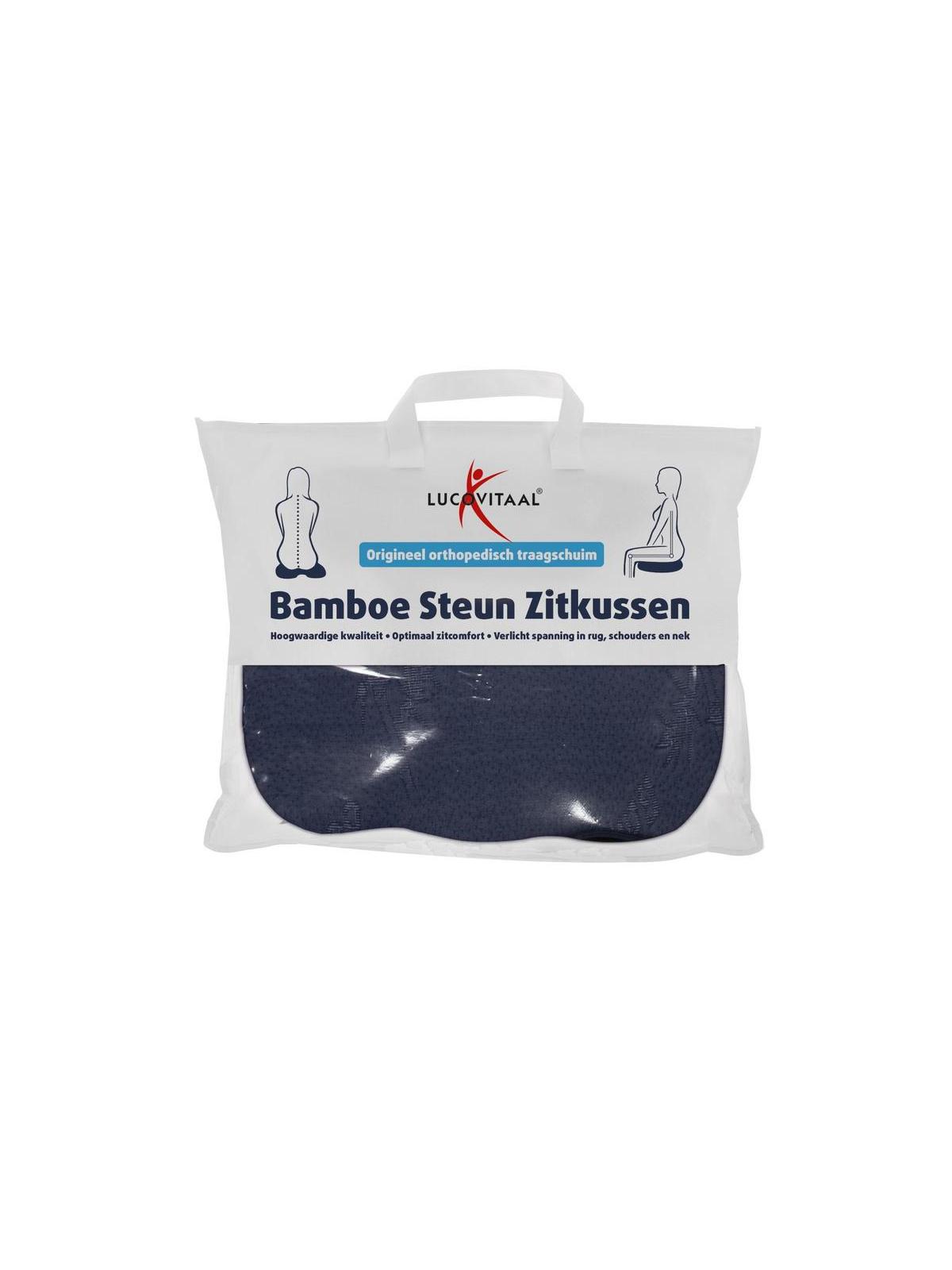 Bamboe steun zitkussen blauw