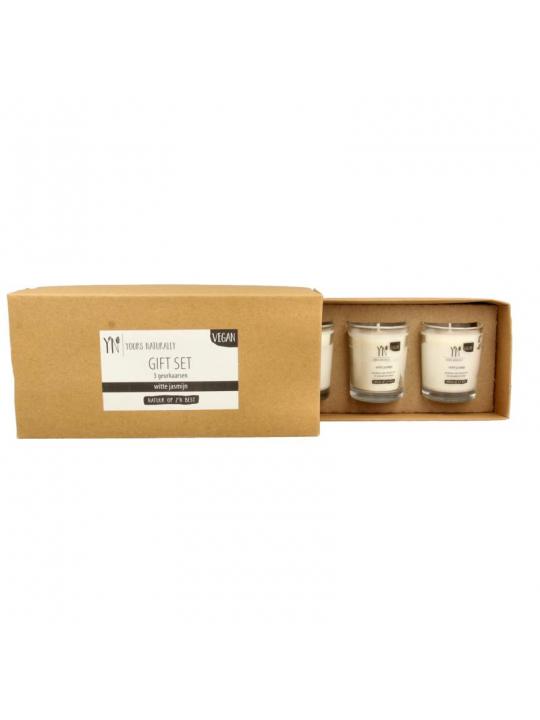 Giftset 3 votive geurkaarsen witte jasmijn