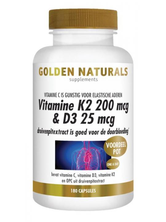 Vitamine K2 MK-7 200mcg & D3 25mcg