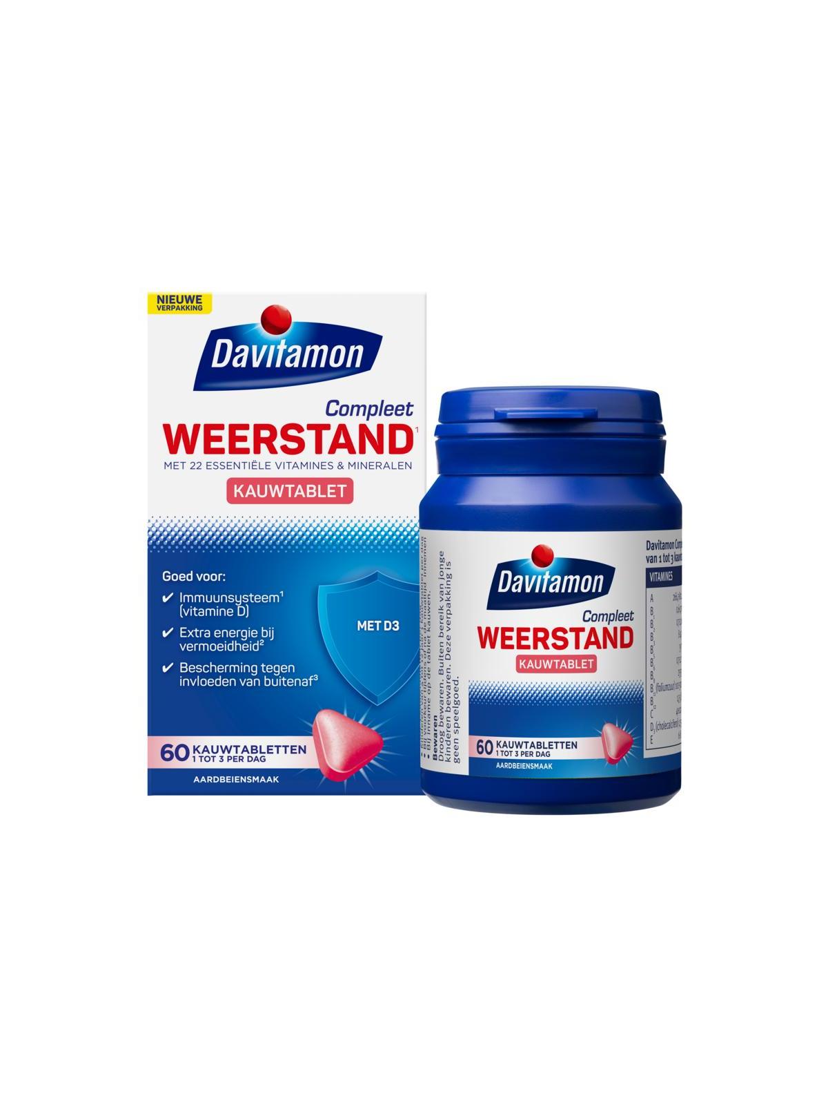 Compleet weerstand kauwvitamines aardbei