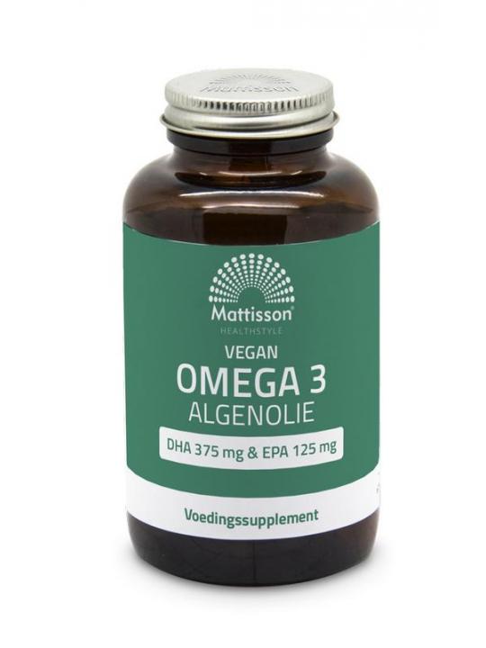 Vegan omega 3 algenolie DHA 375mg EPA 125mg