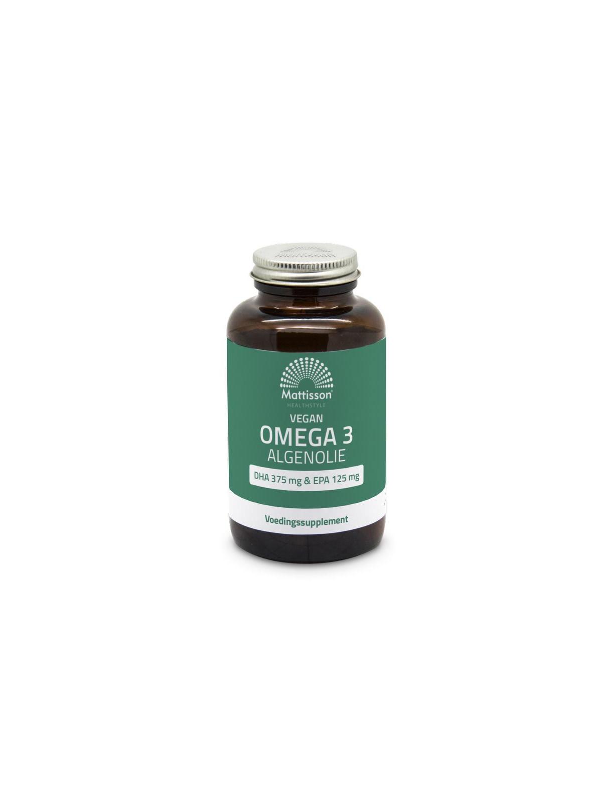 Vegan omega 3 algenolie DHA 375mg EPA 125mg