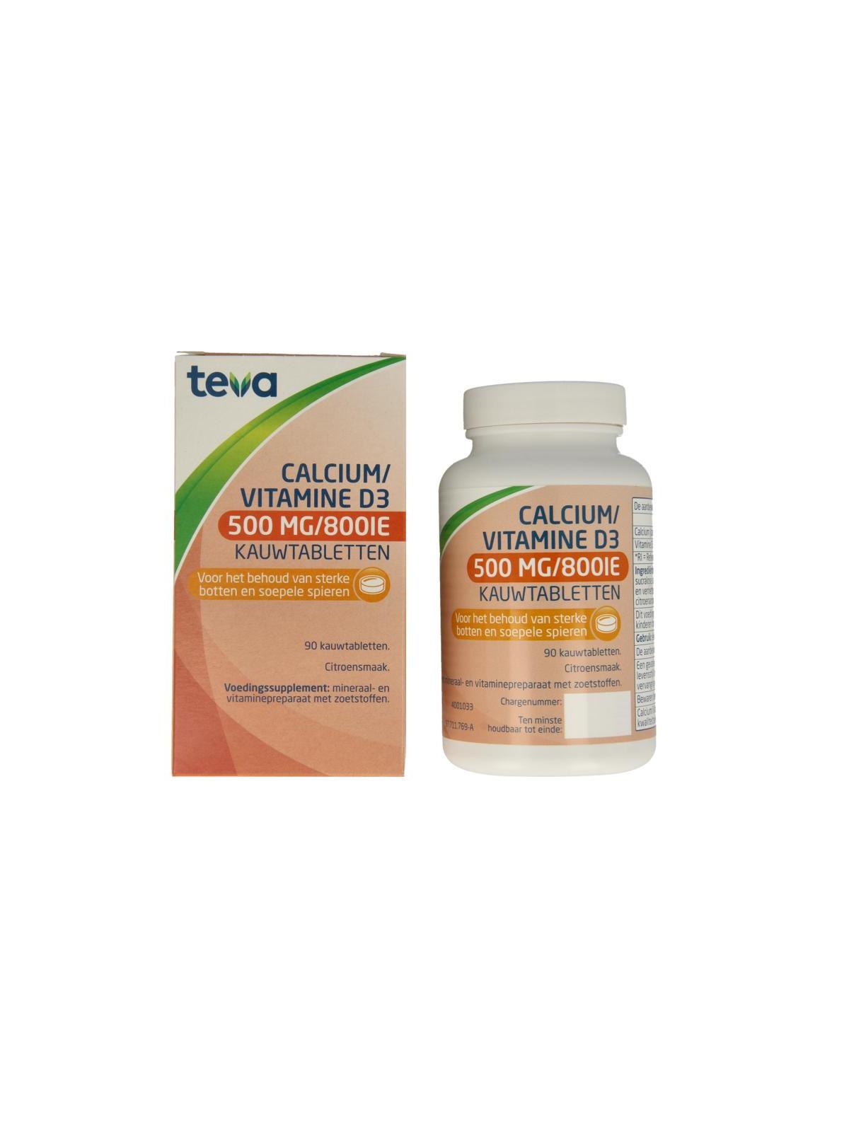 Calcium / Vitamine D 500mg/800IE kauwtablet